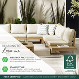 Brisa Teak Effect Wood & Cream 8 Seat Garden Sofa Set - Brisa-8-Teak-USP-Graphic.png