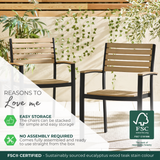 Malva 2 x Teak Effect Wood & Black Outdoor Dining Chairs - MALVA-CHR-USP-Graphic.png