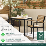 Malva 2 Seat Teak Effect Wood & Black Outdoor Dining Set - MALVA-2-Set-USP-Graphic.png