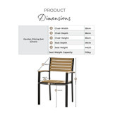 Malva 2 Seat Teak Effect Wood & Black Outdoor Dining Set - Infographic-2026_Malva_Chair(1of2).jpg