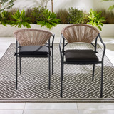 Nanterre & Elba Black Metal & Rattan 4 Seat Round Table Garden Dining Set - ELBA-OUT-DIN-CHR-BLK-2-STRAIGHT.jpg