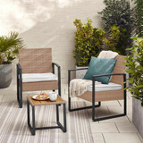 Algarve Beige Rattan 2 Seat Garden Bistro Table Set - Algarve-Bistro-Rattan-Natural-2.jpg
