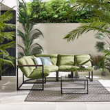 Hydra Black Metal & Green 5 Seat Garden Corner Sofa Set - Hydra-Outdoor-Corner-Sofa-Green-3.jpg