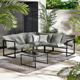 Hydra Black Metal & Grey 5 Seat Garden Sofa Set - Hydra-Outdoor-Corner-Sofa-Set-Grey-1.jpg