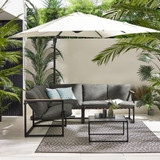 Hydra Black Metal & Grey 5 Seat Garden Corner Sofa Set - Hydra-Outdoor-Corner-Sofa-Set-Grey-2.jpg