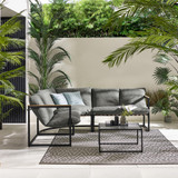 Hydra Black Metal & Grey 5 Seat Garden Corner Sofa Set - Hydra-Outdoor-Corner-Sofa-Set-Grey-3.jpg