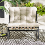 Hydra Black Metal & Cream Garden Rocking Chair - Hydra-Outdoor-Rocking-Chair-Cream-2.jpg