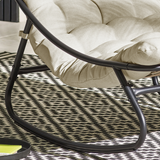 Hydra Black Metal & Cream Garden Rocking Chair - Hydra Crm Close up 3.png