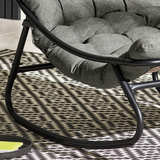 Hydra Black Metal & Grey Garden Rocking Chair - Hydra-Grey-Close-up-3.png