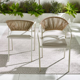 2x Elba Cream & Rattan Garden Dining Chairs - elba-cream-rattan-outdoor-dining-chairs-green-seat-2.jpg