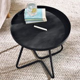Lyon Black Metal Garden Round Side Table - Lyon-Outdoor-Side-Table-Black-3.jpg