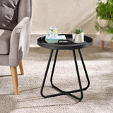 Lyon Black Metal Round Garden Side Table - Lyon-Outdoor-Side-Table-Black-2.jpg
