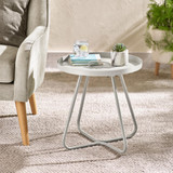 Lyon Cream Metal Garden Round Side Table - Lyon-Outdoor-Side-Table-Cream-2.jpg