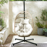 Beige Rattan & Cream Garden Hanging Egg Chair Seat  - Egg-Outdoor-Hanging-Chair-Natural-2.jpg