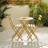 Cabo Mustard Yellow Metal 2 Seat Garden Bistro Table Set - Cabo-Metal-Outdoor-Folding-Bistro-Set-Mustard-3.jpg
