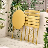 Cabo Mustard Yellow Metal 2 Seat Garden Bistro Set - Cabo-Folding-Bistro-Set-Metal-Mustard-8 2.jpg