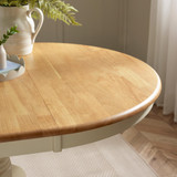 Padstow Cream Wooden Extending Dining Table & 6 Belgravia Chairs - Padstow-Oak-and-Cream-Extending-Dining-Table-corner-detail.jpg