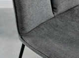 Leonardo Black Top Dining Table & 6 Halle Fabric Chairs - Halle-Dark Grey-Fabric-Black-Leg-Dining-Chair-6.jpg