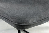 Leonardo Black Top Dining Table & 6 Halle Fabric Chairs - Halle-Dark Grey-Fabric-Black-Leg-Dining-Chair-7.jpg