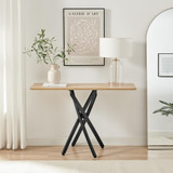 Leonardo Oak Veneer Top Black Leg Console Table - Leonardo-OAK-Top-console-Table-2.jpg