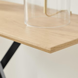 Leonardo Oak Veneer Top Black Leg Console Table - Leonardo-OAK-Top-console-Table-3.jpg