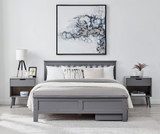 Azure Modern Grey Solid Pine Double Bed + Windsor Mattress + 4 Drawers - furnitureboxuk-azure-double-wooden-grey-bed_2.jpg