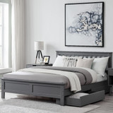 Azure Modern Grey Solid Pine Double Bed + Windsor Mattress + 4 Drawers - azure-modern-grey-solid-pine-double-bed-mattress-4-drawers-crop.jpg