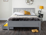 Azure Grey Solid Pine Double Bed Frame + 2 Drawers - azure-modern-grey-stylish-pine-wood-double-bed-drawer_1.jpg