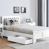 Azure White Solid Pine Single Bed Frame + Windsor Mattress + 2 Drawers - azure-modern-white-solid-pine-single-bed-mattress-2-drawers-crop.jpg