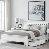 Azure Modern White Solid Pine Double Bed + 2 Drawers - azure-modern-white-solid-pine-double-bed-2-drawers-crop.jpg