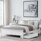 Azure White Solid Pine Double Bed Frame + Windsor Mattress + 2 Drawers - azure-modern-white-solid-pine-double-bed-mattress-2-drawers-crop.jpg