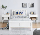 Azure White Solid Pine Single Bed Frame + Windsor Mattress - azure-white-wooden-modern-single-bed-no-draws-1.jpg