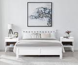Azure White Solid Pine Double Bed Frame + Windsor Mattress - azure-white-wooden-modern-double-bed-no-draws-no-double-0-2.jpg