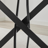 Leonardo Rectangular Oak Veneer and Black Metal 4 Seater Dining Table - Leonardo-4-Dining-Table-Oak-Top-Black-Legs-4.jpg