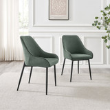 Novara Oak Effect Dining Table & 4 Beaumont Green Fabric Chairs - Beaumont-Dining-chairs-Green-Fabric-Black-legs-2.jpg