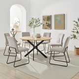 Novara Oak Effect Dining Table & 6 Halle Taupe Fabric Chairs - Novara-Oak-120cm-round-dining-table-6-Halle-Beige-dining-chair.jpg
