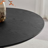 Novara Black Top Dining Table & 4 Halle Fabric Chairs - Novara-Black-100cm-round-dining-table-3.jpg