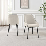 Novara Black Top Dining Table & 4 Beaumont Fabric Chairs - Beaumont-Dining-chairs-Cream-Fabric-Black-legs-3.jpg