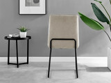 Leonardo Oak Effect Dining Table & 6 Halle Taupe Fabric Chairs - Halle-Taupe-Beige-Fabric-Black-Leg-Dining-Chair-4.jpg