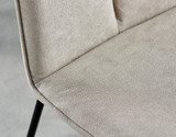 Leonardo Oak Effect Dining Table & 6 Halle Taupe Fabric Chairs - Halle-Taupe-Beige-Fabric-Black-Leg-Dining-Chair-6.jpg