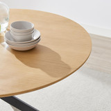 Novara 120cm Oak Veneer Top Round Dining Table & 6 Oak Masa Chairs - Novara-Oak-120cm-round-dining-table-3.jpg