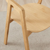 Novara 100cm Black Top Round Dining Table & 4 Oak Masa Chairs - Masa-Oak-Wood-Din-Chair-8.jpg