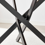 Leonardo Oak Veneer Dining Table & 6 Oak Masa Chairs - Leonardo-6-Dining-Table-Oak-Top-Black-Legs-4.jpg