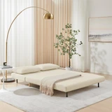 Bobby Off-White Boucle Fabric Double Folding Sofa Bed - Bobby White Boucle sofa bed-4.jpg