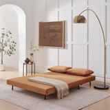 Bobby Orange Velvet Double Folding Sofa Bed - Bobby Orange velvet sofa bed-4.jpg