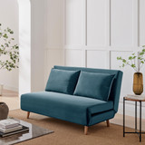Bobby Blue Velvet Double Folding Sofa Bed - Bobby-Blue-velvet-sofa-bed-1.jpg