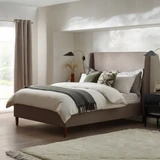 Hana Taupe Recycled Fabric Double Bed Frame - Hana-Double-Fabric-Taupe-1.jpg