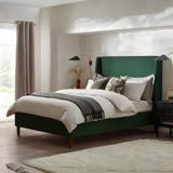 Hana Green Recycled Fabric Double Bed Frame - Hana-Double-Fabric-Green-01.jpg