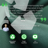 Hana Green Recycled Fabric Double Bed Frame - Infographic Recycled Materials for Beds.png