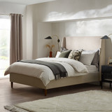 Hana Cream Recycled Fabric Double Bed Frame - Hana-Double-Fabric-Cream-01.jpg